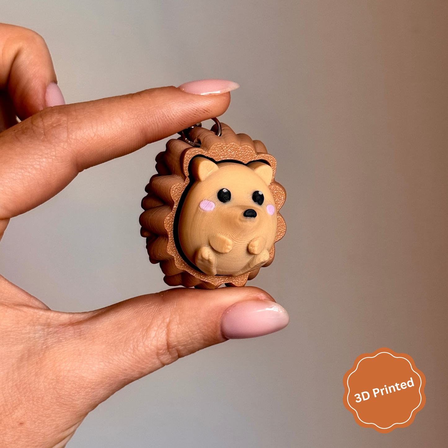 🦔 3D დაბეჭდილი ზღარბი ქლიქერი ბრელოკი / 3D Printed Hedgehog Fidget Toy Keychain