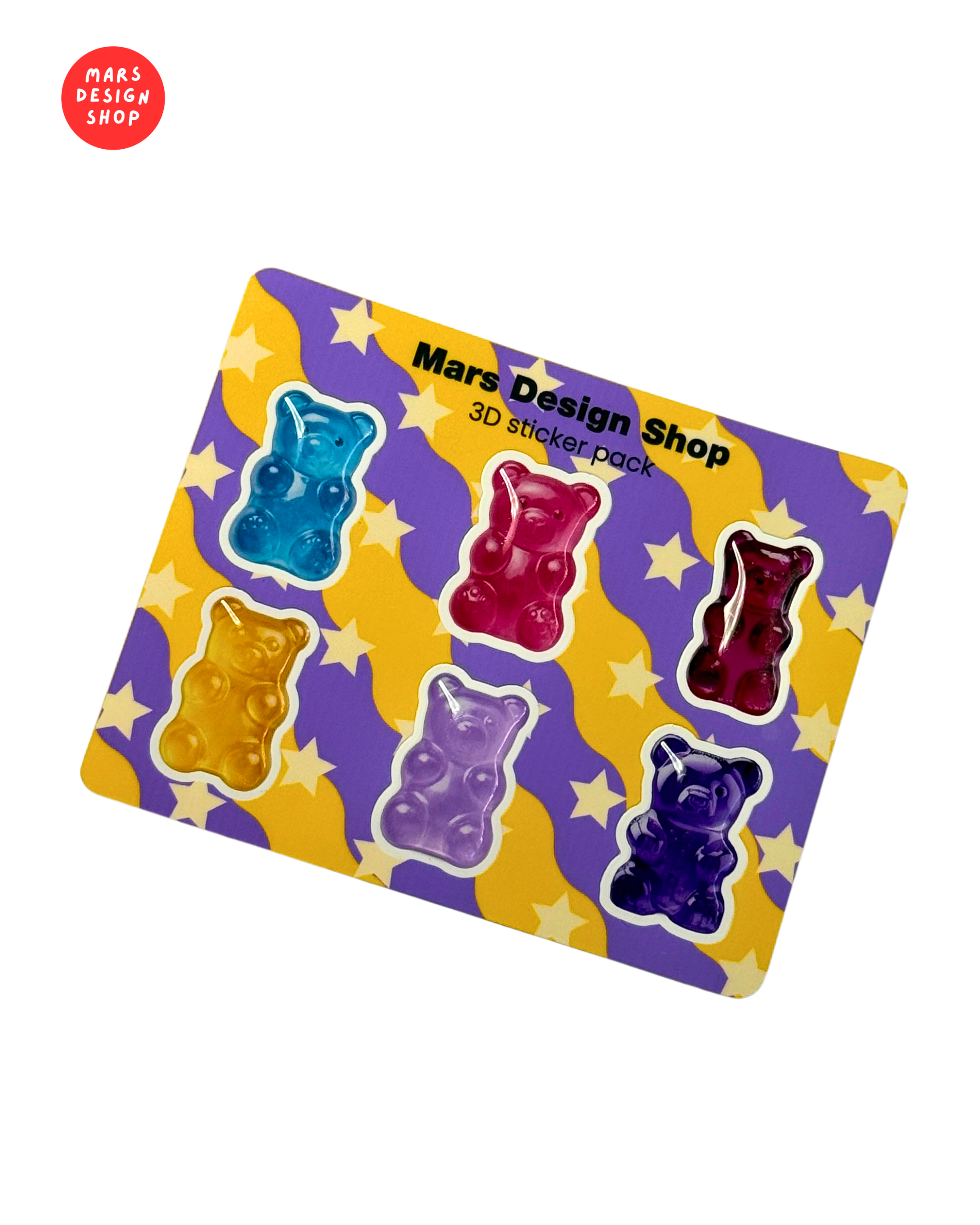 3D Jelly Bears sticker pack - ჟელიბონები მოცულობითი სტიკერების ნაკრები 6ც