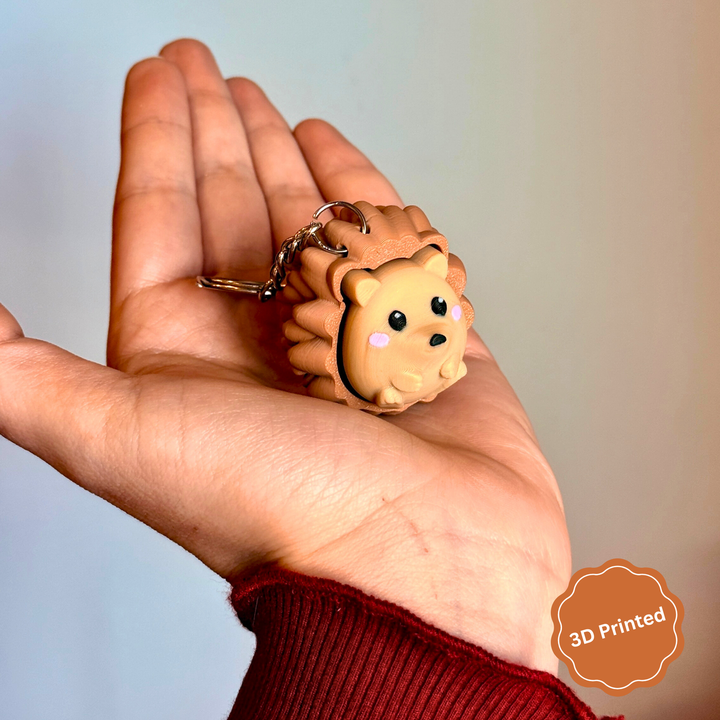 🦔 3D დაბეჭდილი ზღარბი ქლიქერი ბრელოკი / 3D Printed Hedgehog Fidget Toy Keychain