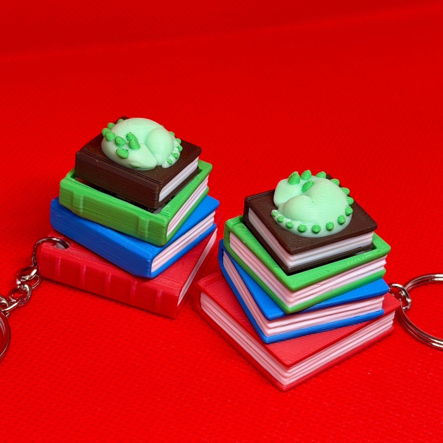 3D დაბეჭდილი წიგნები + დინოზავრი ქლიქერი ბრელოკი / 3D Printed Books + Dino Fidget Toy Keychain