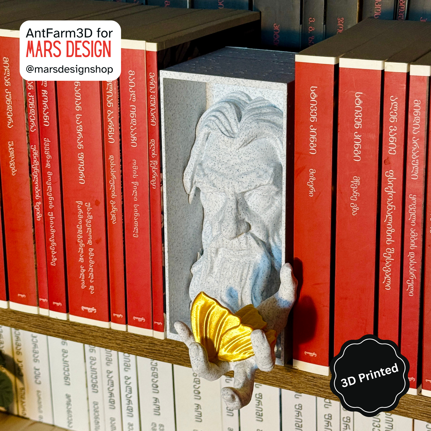 🧙‍♂️ 3D დაბეჭდილი გენდალფი თაროს დეკორი / 3D Printed Gandalf Booknook