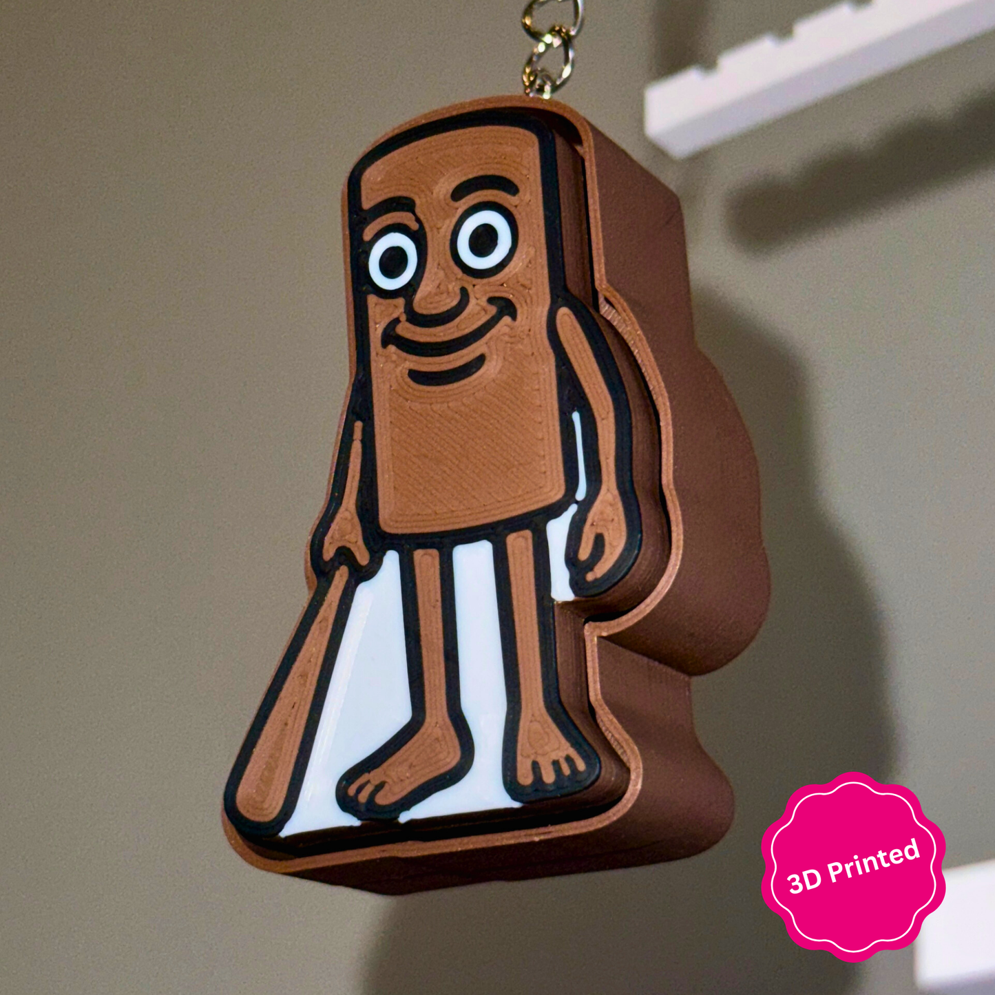 3D დაბეჭდილი ტრალალერო ტრალალა ქლიქერი ბრელოკი 2ც. / 3D Printed Tralalero Tralala Fidget Toy Keychain 2pcs.