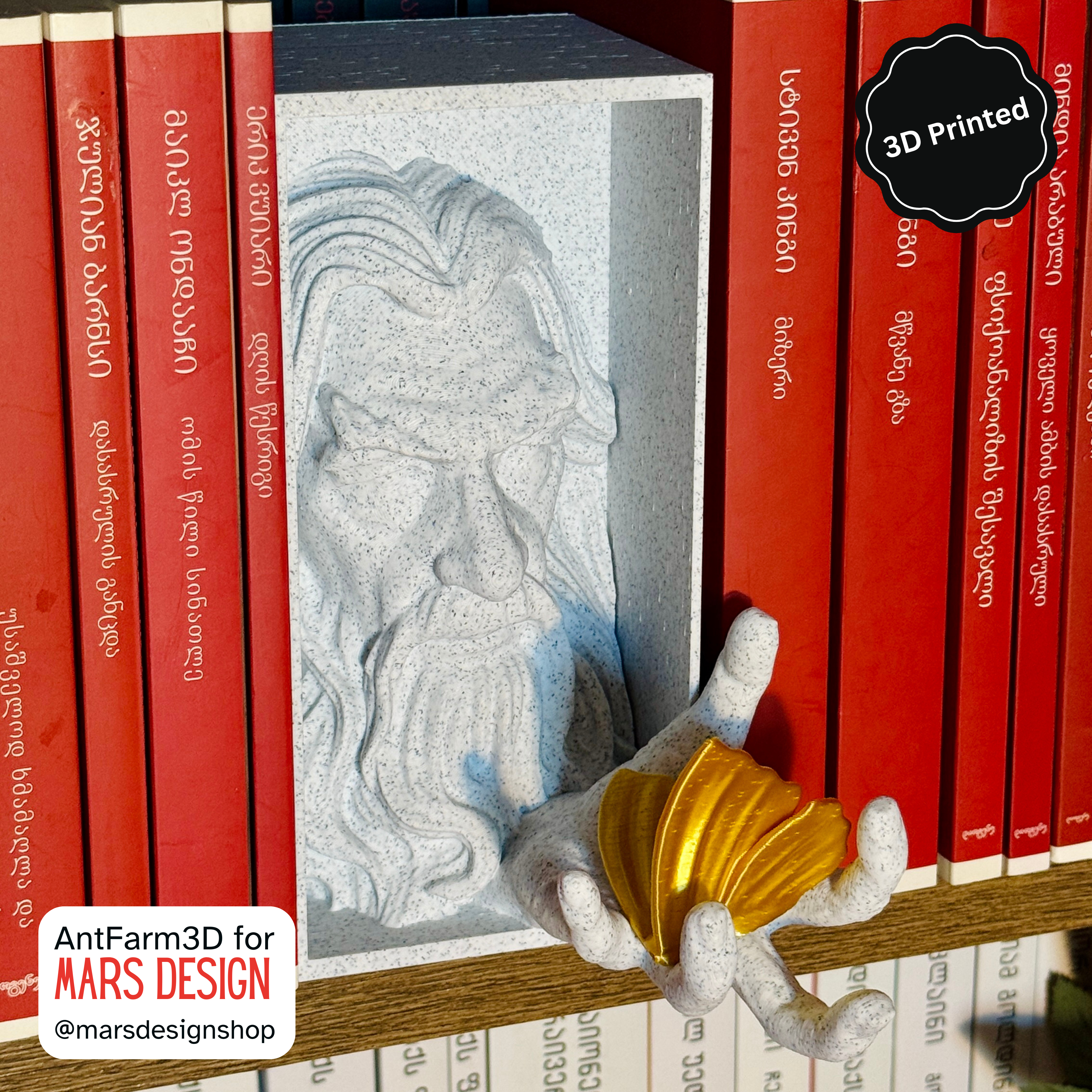 🧙‍♂️ 3D დაბეჭდილი გენდალფი თაროს დეკორი / 3D Printed Gandalf Booknook