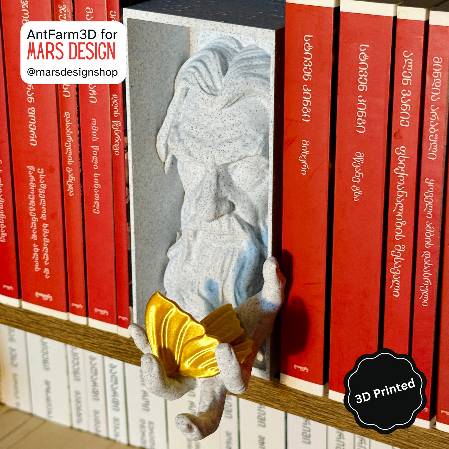 🧙‍♂️ 3D დაბეჭდილი გენდალფი თაროს დეკორი / 3D Printed Gandalf Booknook