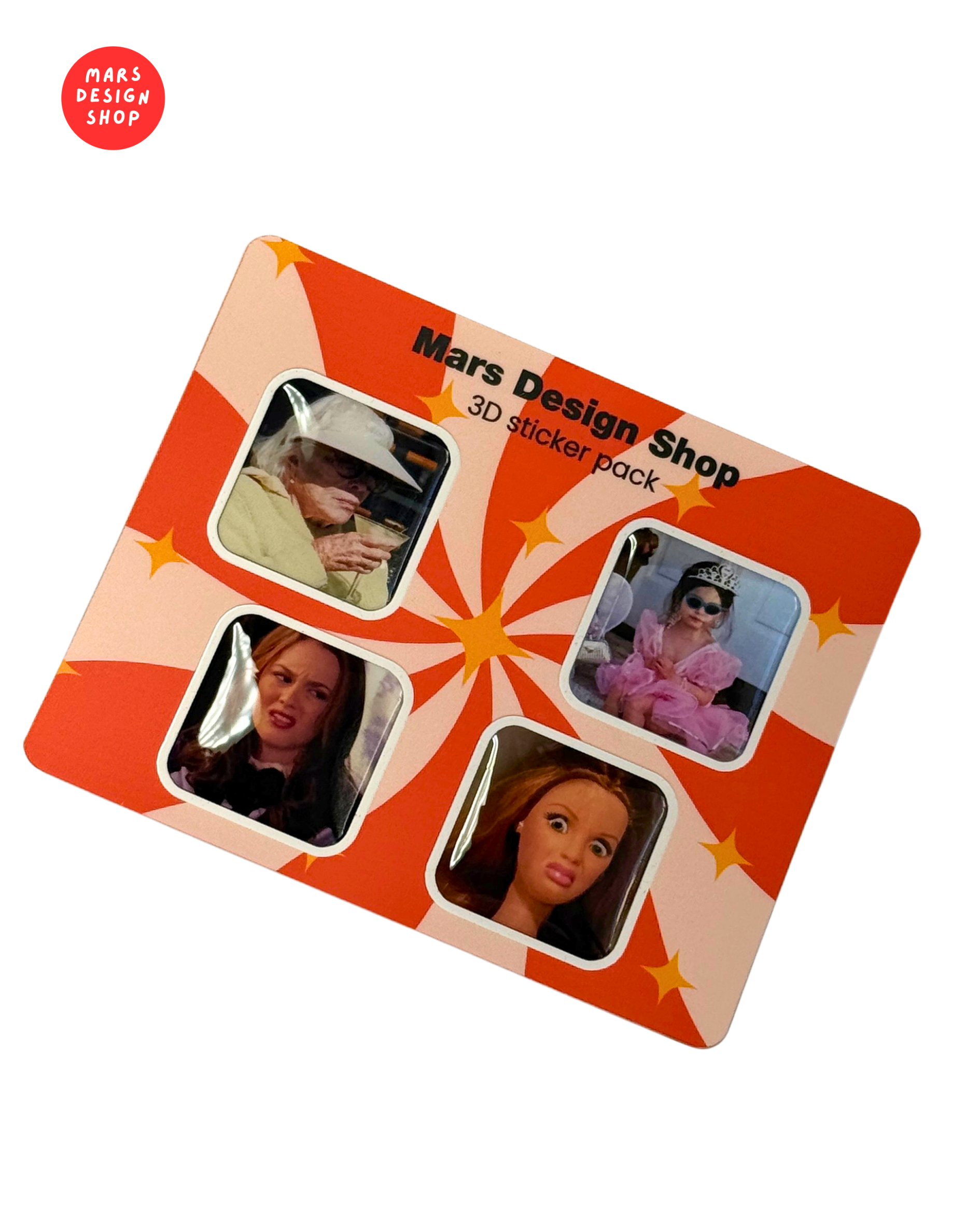 3D MEME sticker pack - მიმების მოცულობითი სტიკერების ნაკრები 4ც