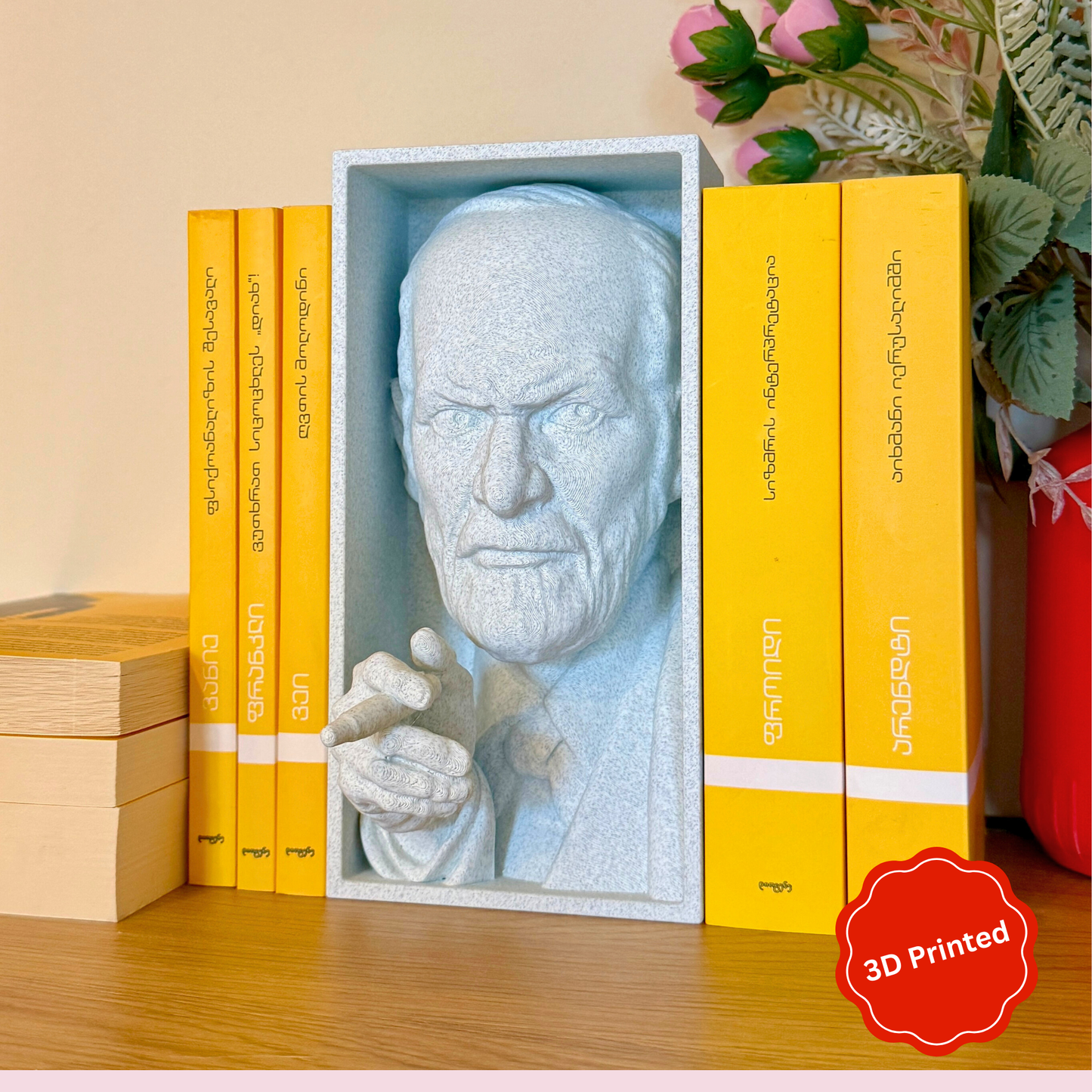 🧙‍♂️ 3D დაბეჭდილი ზიგმუნდ ფროიდი თაროს დეკორი / 3D Printed Sigmund Freud Booknook