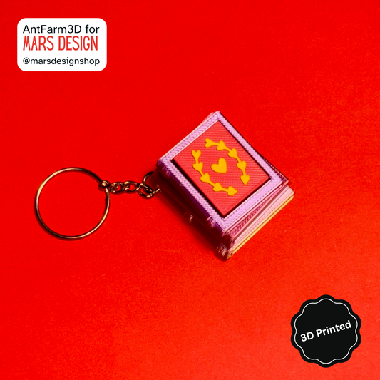 3D დაბეჭდილი წიგნის ქლიქერი ბრელოკი / 3D Printed Book Shaped Fidget Toy Keychain