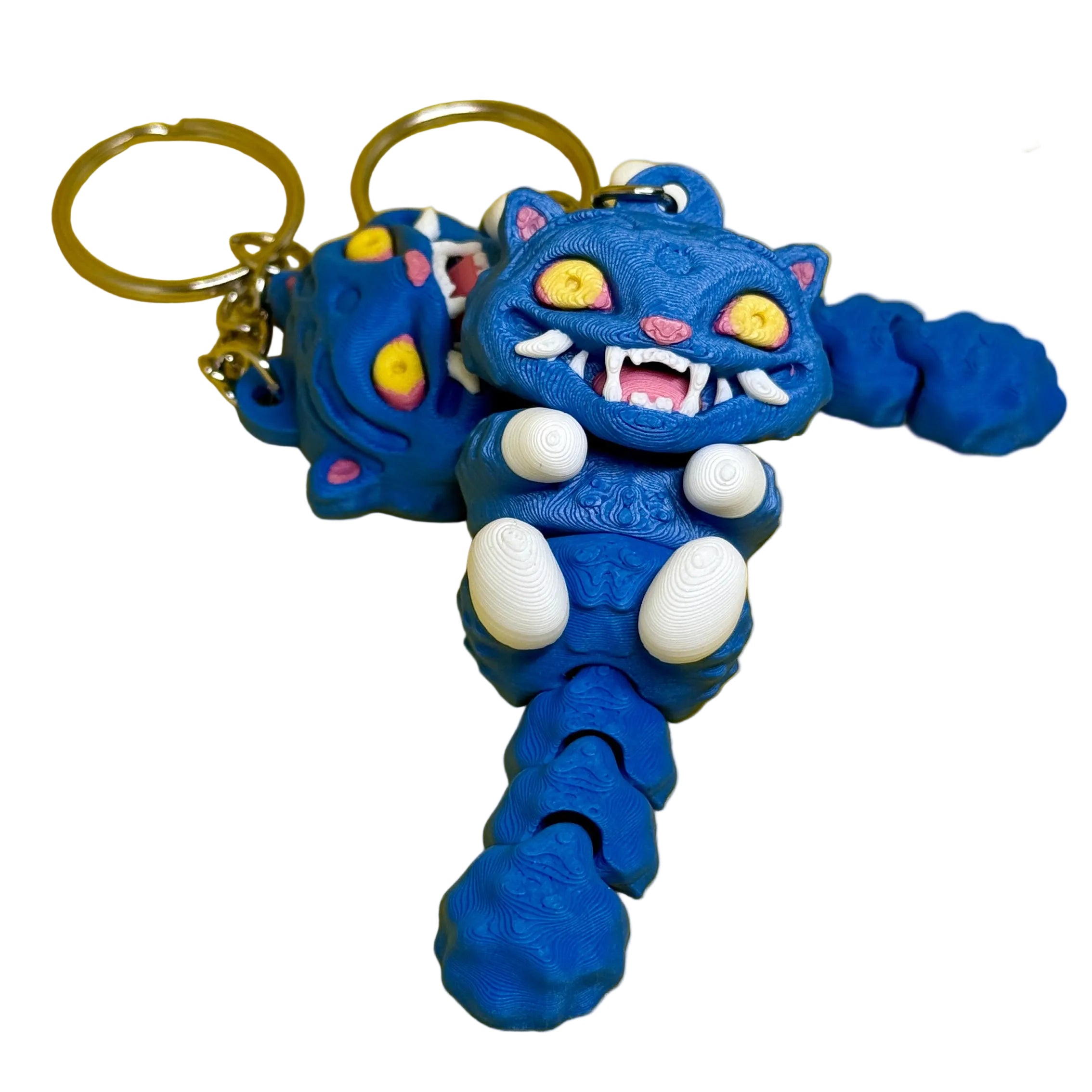 3D დაბეჭდილი ლურჯი ვეფხვი ბრელოკი / 3D Printed K-pop Derpy Demon Hunters Tiger Keychain
