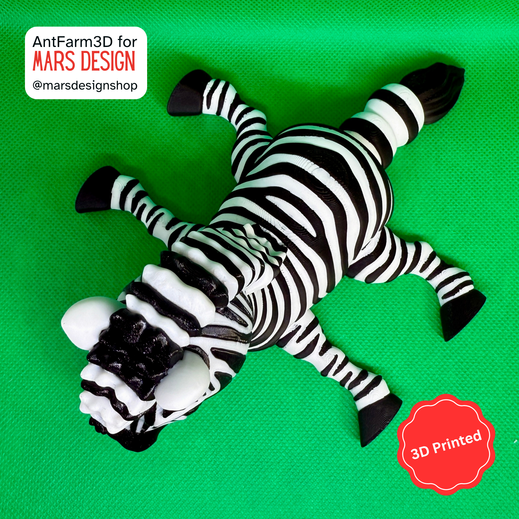 🦓 3D დაბეჭდილი ზებრა / 3D Printed Zebra