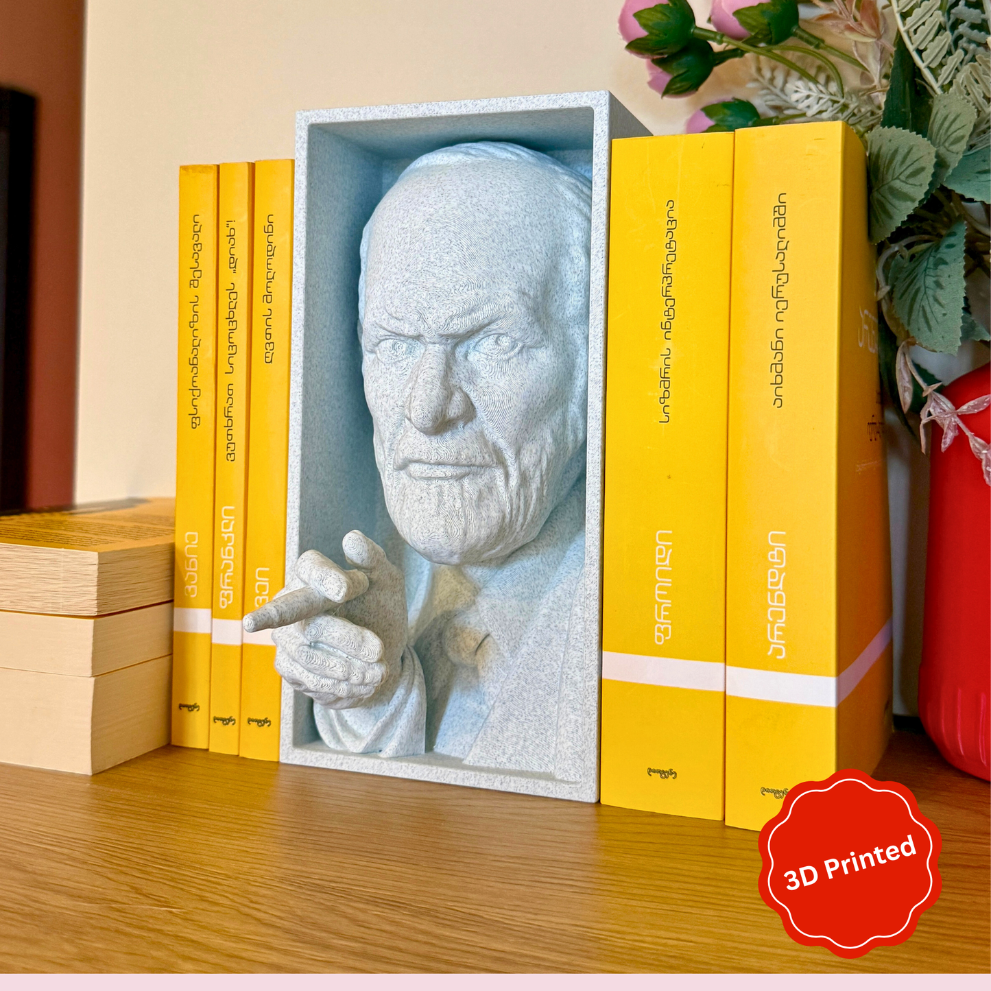 🧙‍♂️ 3D დაბეჭდილი ზიგმუნდ ფროიდი თაროს დეკორი / 3D Printed Sigmund Freud Booknook