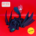 🔥 3D დაბეჭდილი უკბილო დრაკონი შავი /  3D Printed Toothless Dragon Black