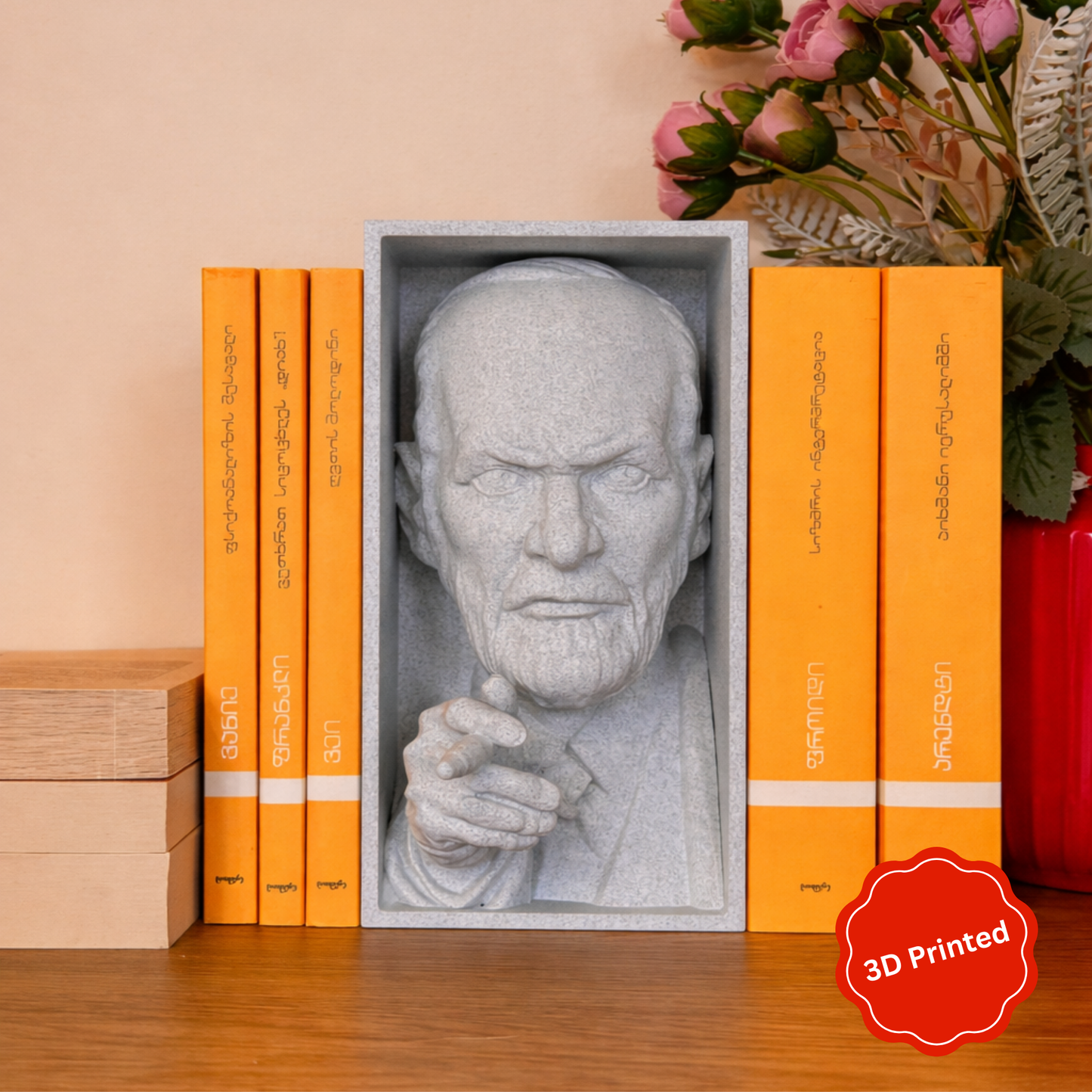 🧙‍♂️ 3D დაბეჭდილი ზიგმუნდ ფროიდი თაროს დეკორი / 3D Printed Sigmund Freud Booknook