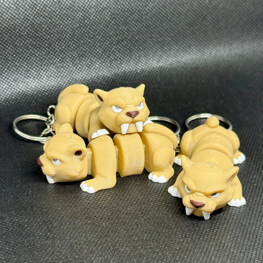 3D დაბეჭდილი ხმალკბილა ვეფხვი ბრელოკი / 3D Printed Saber-toothed Tiger Keychain