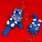 3D დაბეჭდილი ლურჯი ვეფხვი ბრელოკი / 3D Printed K-pop Derpy Demon Hunters Tiger Keychain