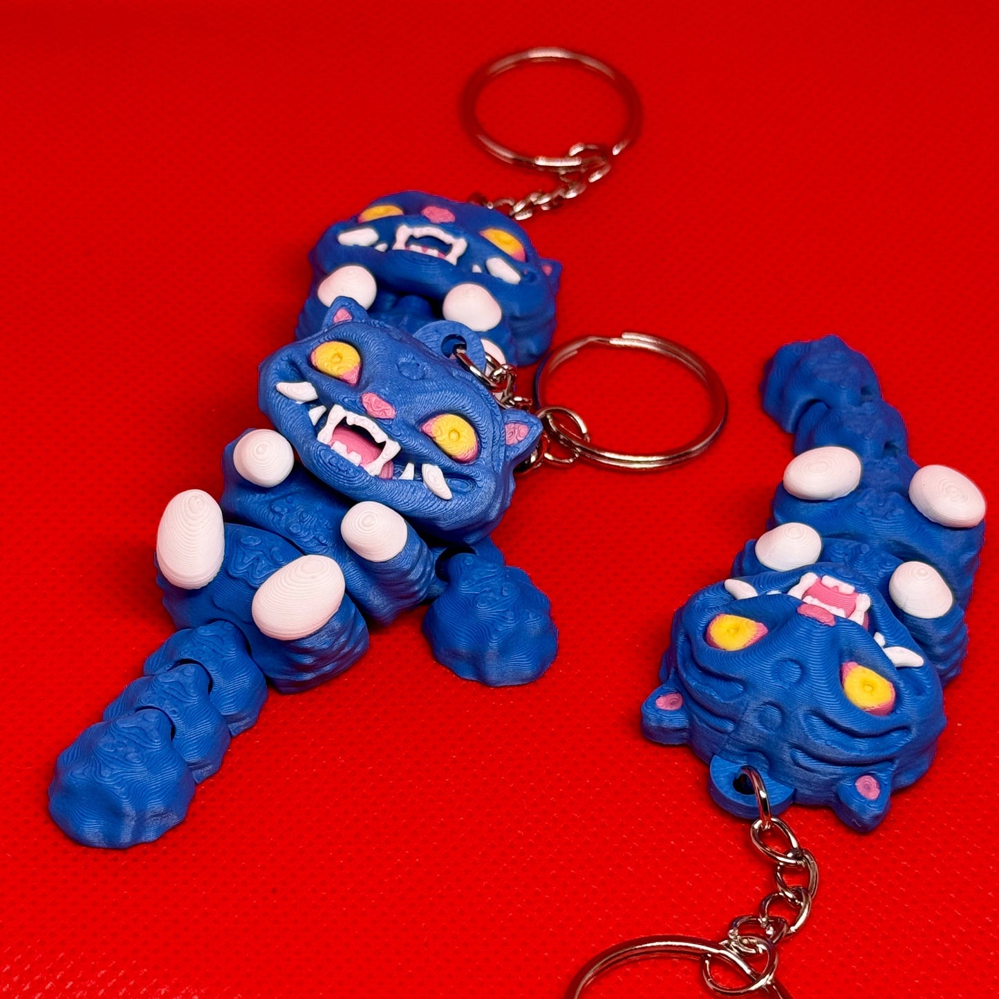 3D დაბეჭდილი ლურჯი ვეფხვი ბრელოკი / 3D Printed K-pop Derpy Demon Hunters Tiger Keychain