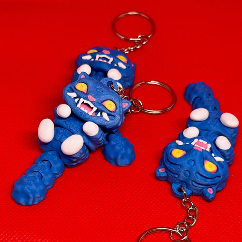 3D დაბეჭდილი ლურჯი ვეფხვი ბრელოკი / 3D Printed K-pop Derpy Demon Hunters Tiger Keychain