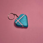 3D დაბეჭდილი გული ქლიქერი ბრელოკი / 3D Printed Heart Shaped Fidget Toy Keychain - Pink & Blue