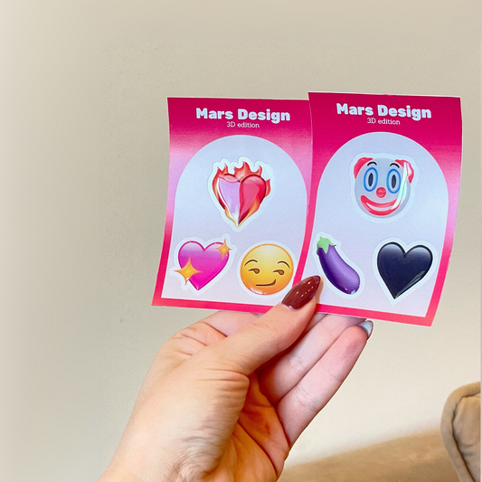 3D Emoji set 3+3 მოცულობითი სტიკერები